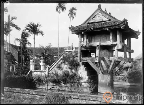 ảnh trắng đen chùa Một Cột