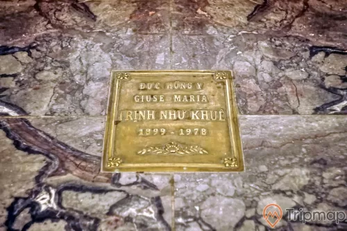 tấm kia mộ Hồng y giuse maria Trịnh Như Khuê 1899 1978