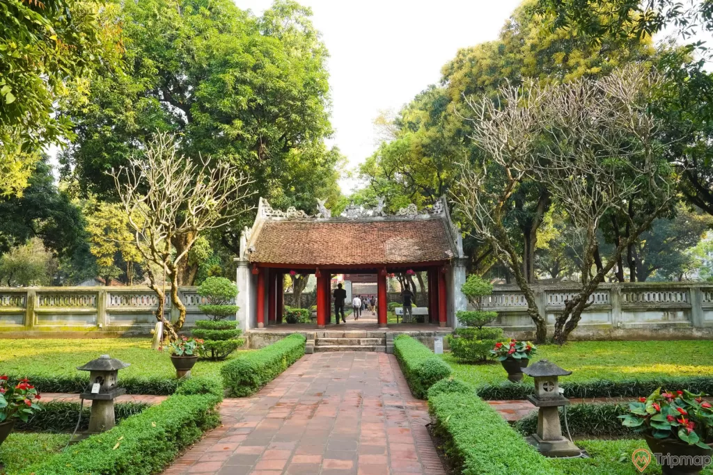 đường đi vào Đại Trung Môn hai hàng cây xanh